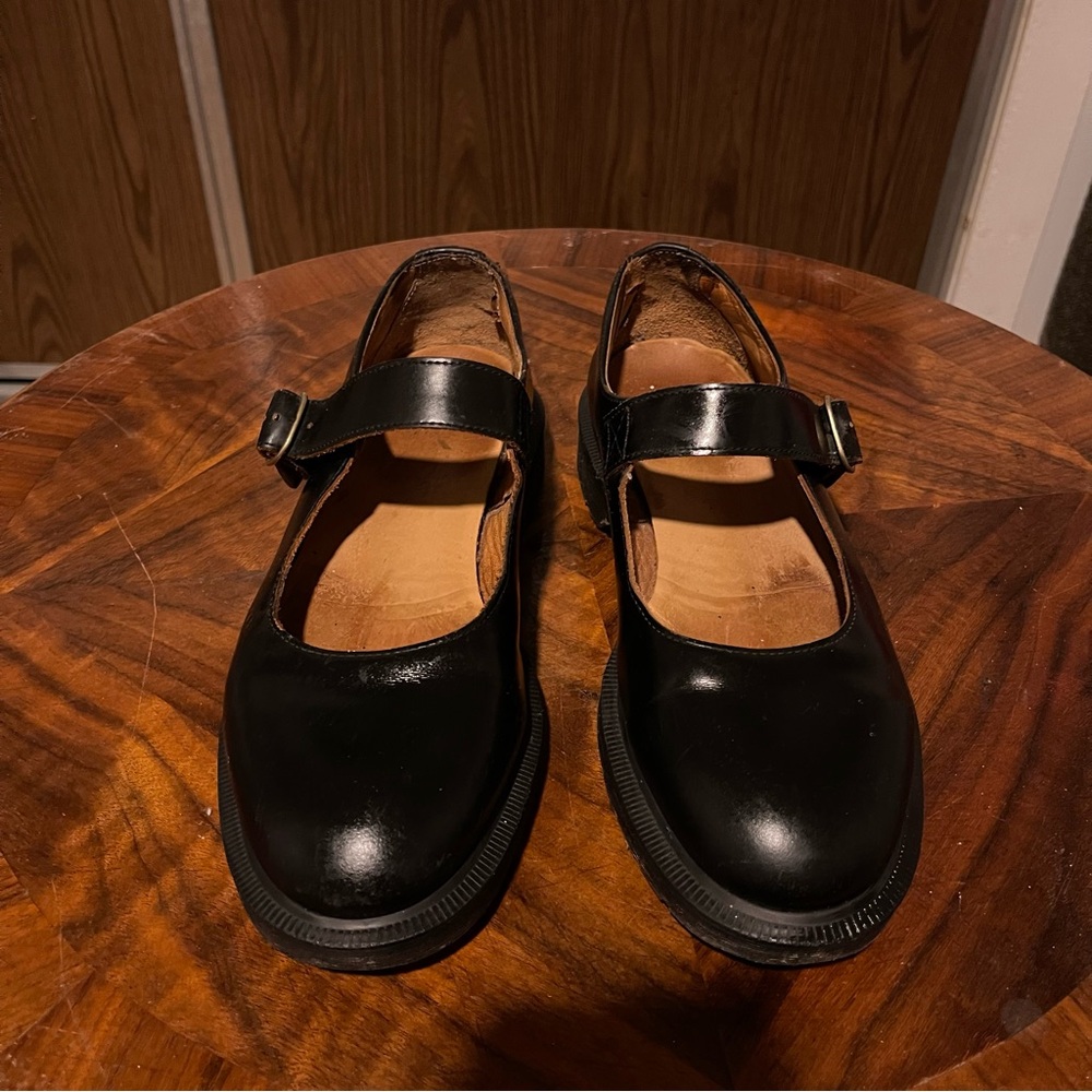 Dr Marten Black Mary Jane Leather Shoes Size 9